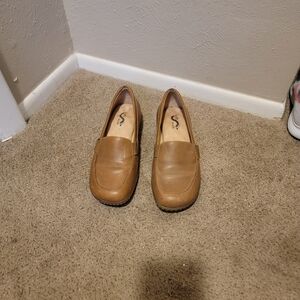 SoftWalk Tan Loafers for Women